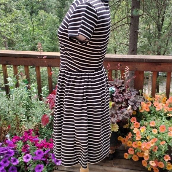 Peter Som Black and White Striped Knit Dress - Picture 4 of 10